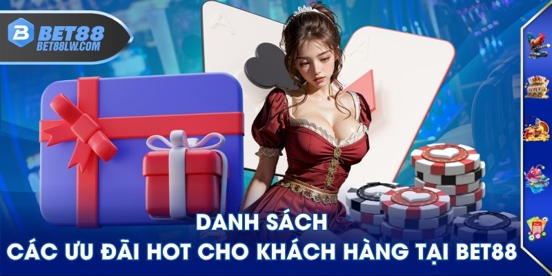 Danh sách các ưu đãi hot cho khách hàng tại BET88