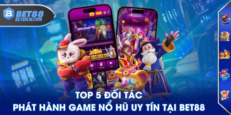 Top 5 đối tác phát hành game nổ hũ uy tín tại BET88